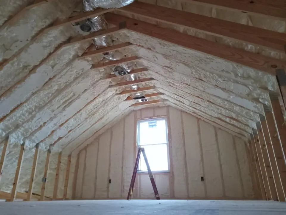 Spray foam roofing application for Crawl Space Insulation project in Upper Deerfield